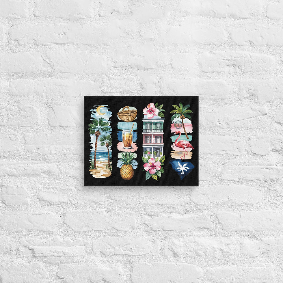 Thumbnail: Coastal South Carolina - Homes, Flamingos & Beach Vibes Canvas