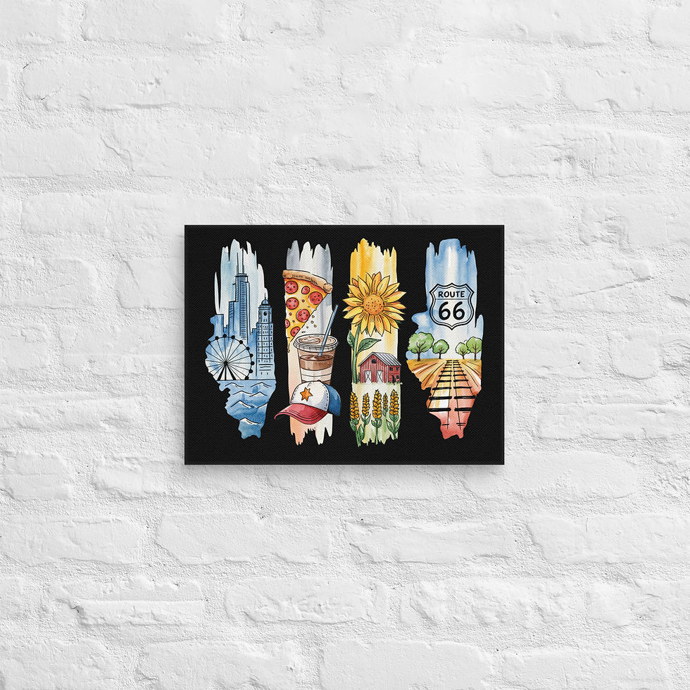 Thumbnail: Illinois Icons - Chicago, Route 66 & Heartland Views Canvas