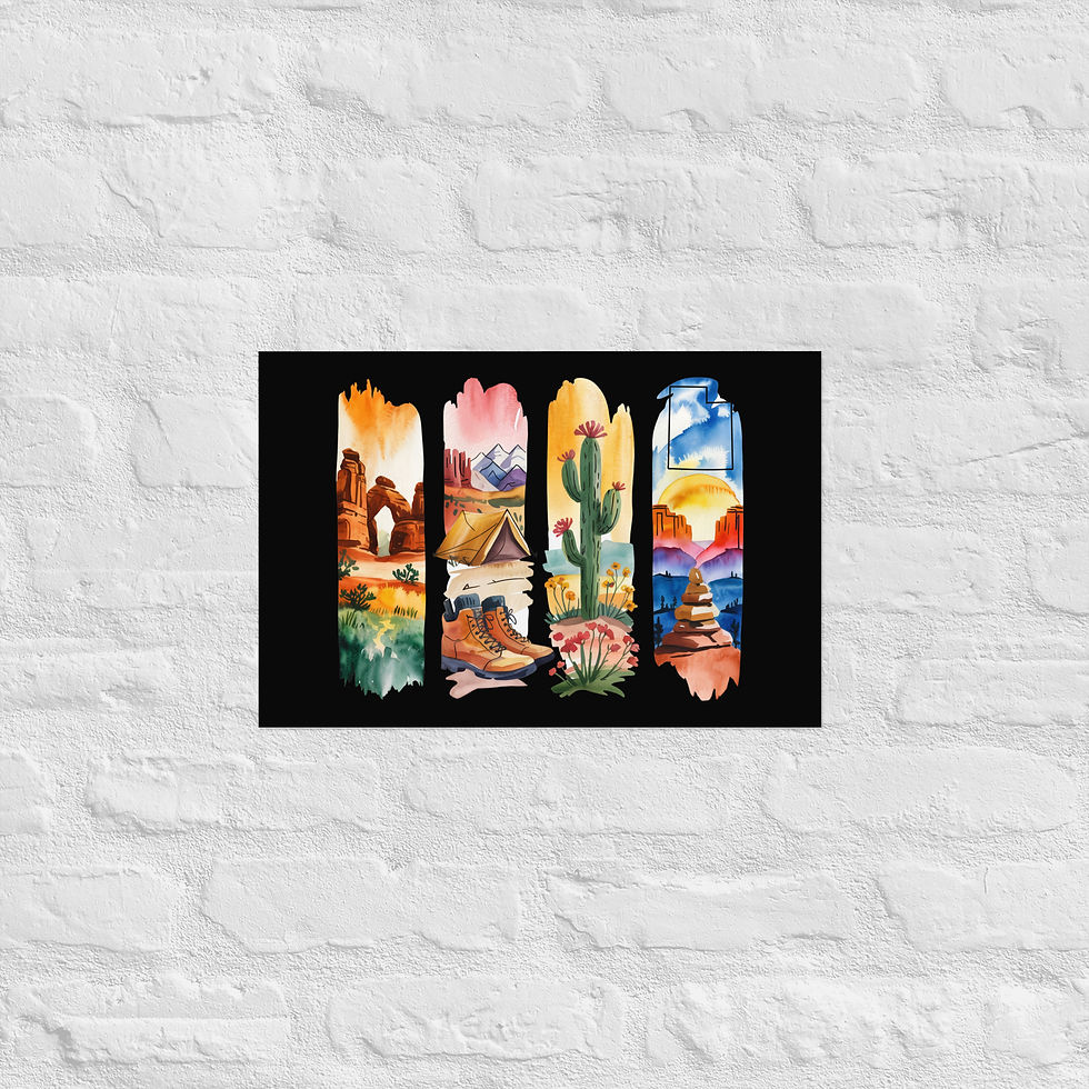 Thumbnail: Utah Landscape Vibes - Desert & Camping Brushstrokes Poster