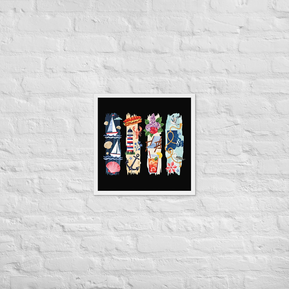 Thumbnail: Rhode Island Vibes - Coast, Sailing & Historic Charm Framed Poster