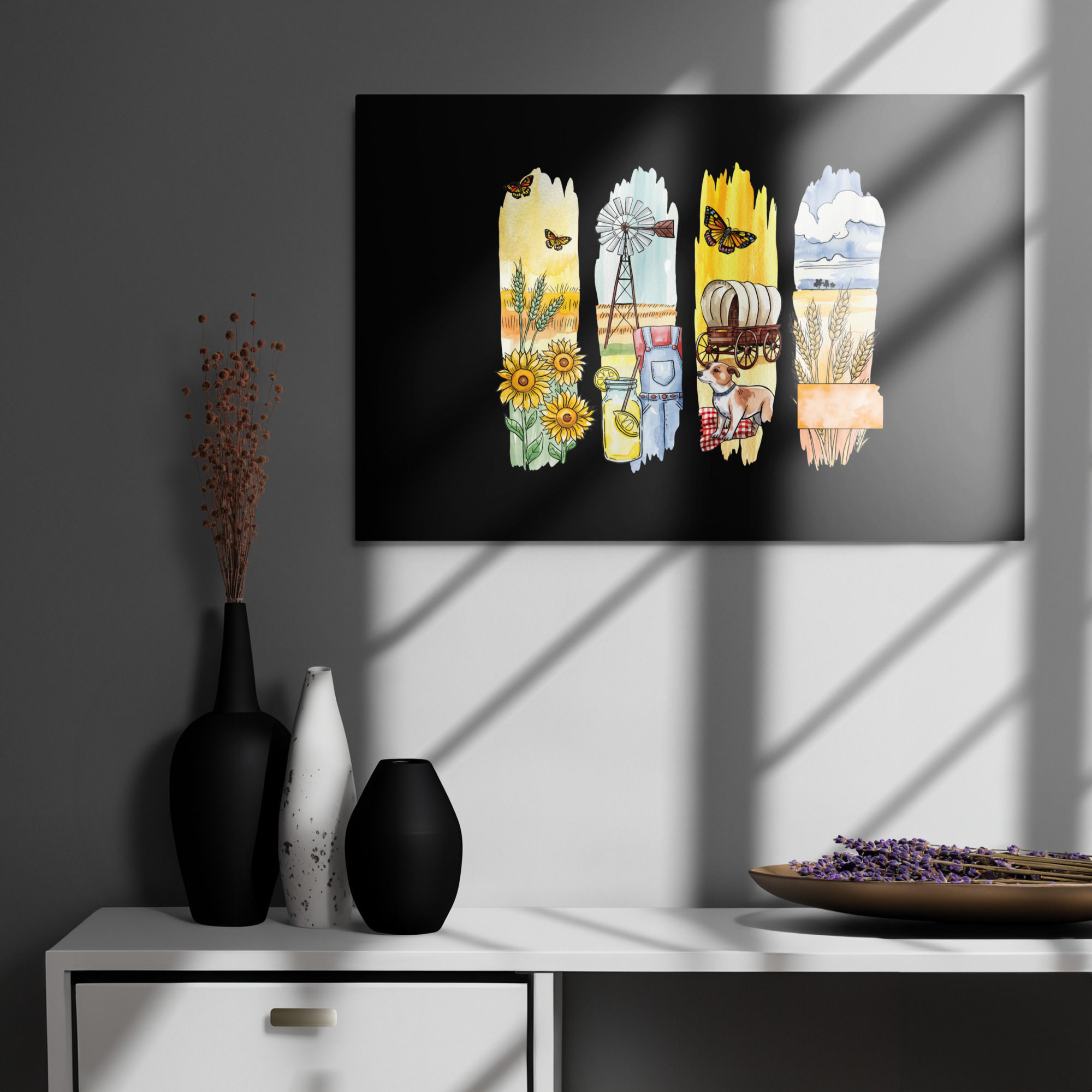 Kansas - Sunflower State, Wheat & Prairie Life Metal Prints
