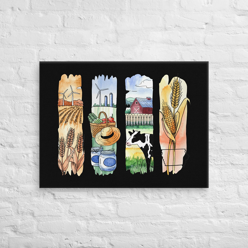 Thumbnail: Iowa Brushstrokes - Farms, Cornfields & Heartland Vibes Canvas