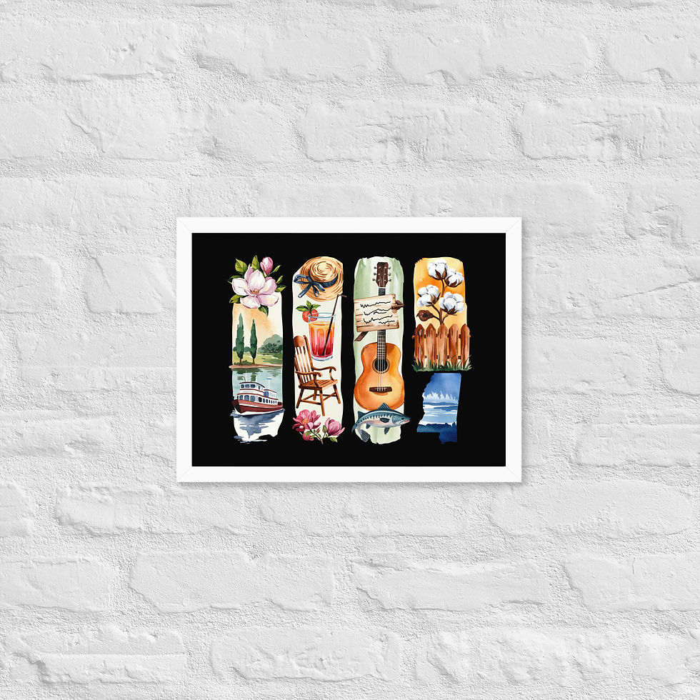 Thumbnail: Mississippi Charm - River Views, Nature & History Framed Poster