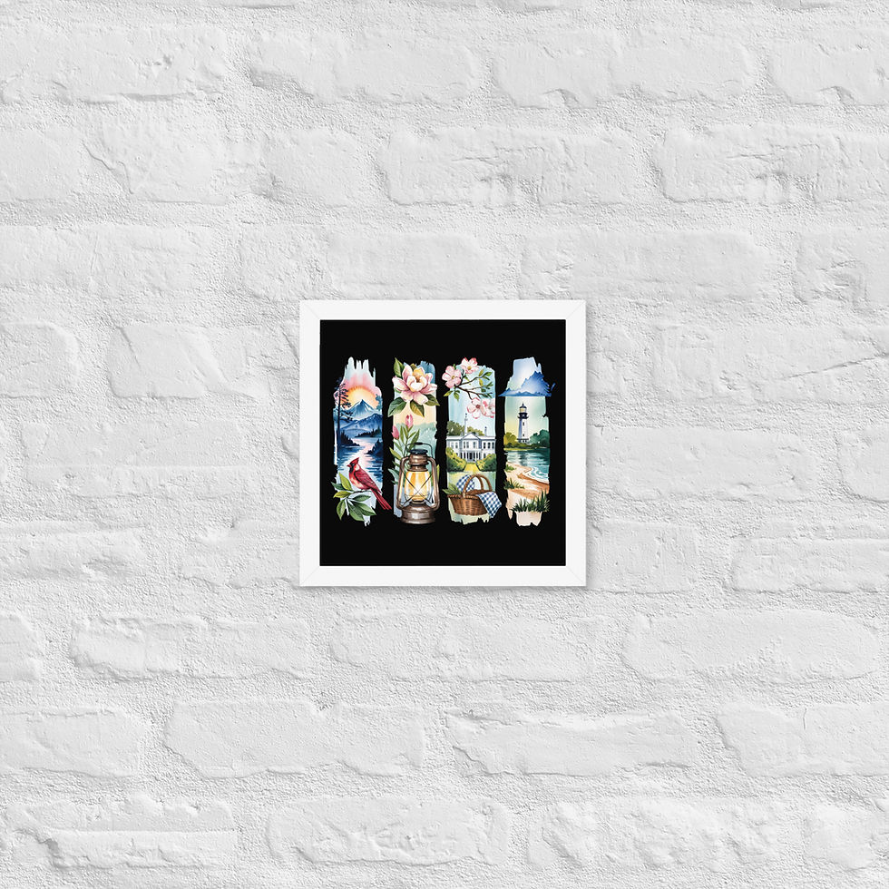 Thumbnail: Virginia Views - Nature, History & Brushstroke Beauty Framed Poster