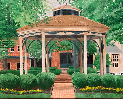 The Collierville Square, painting of the pavillion in Collierville, Acrylic Painting by Lindsey Marie