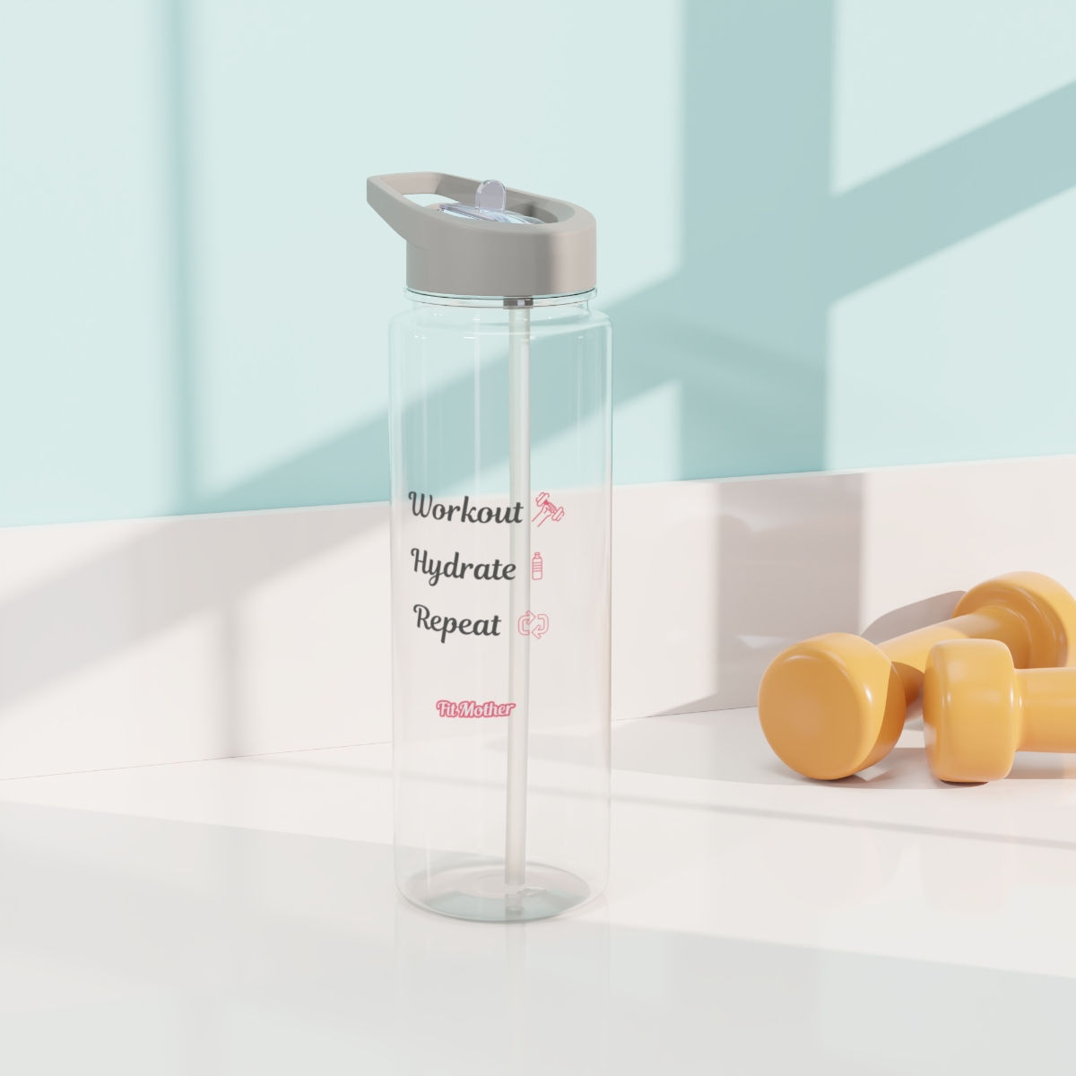 Item 15 - Tritan Water Bottle - Workout, Hydrate, Repeat