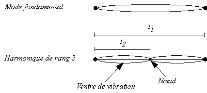 fondamental harmonique noeuds et ventres d'une corde