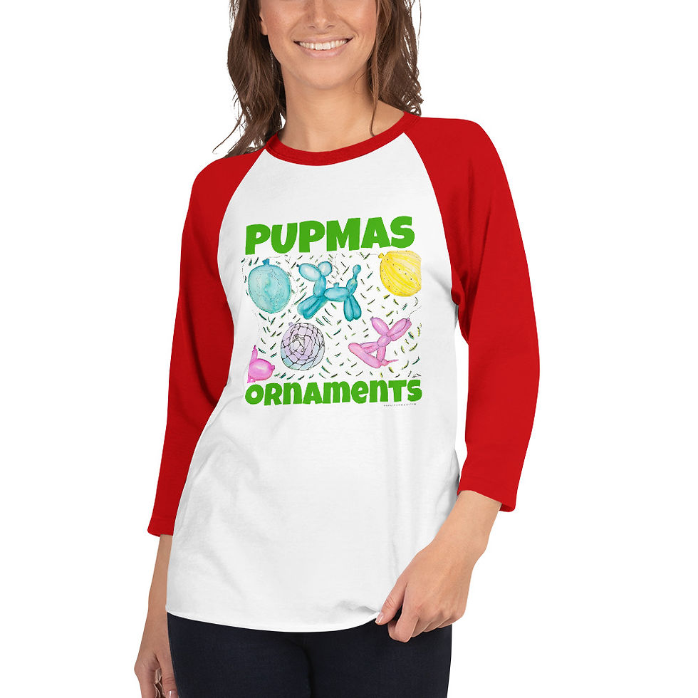 Thumbnail: "Pupmas Ornaments" 3/4 sleeve raglan shirt