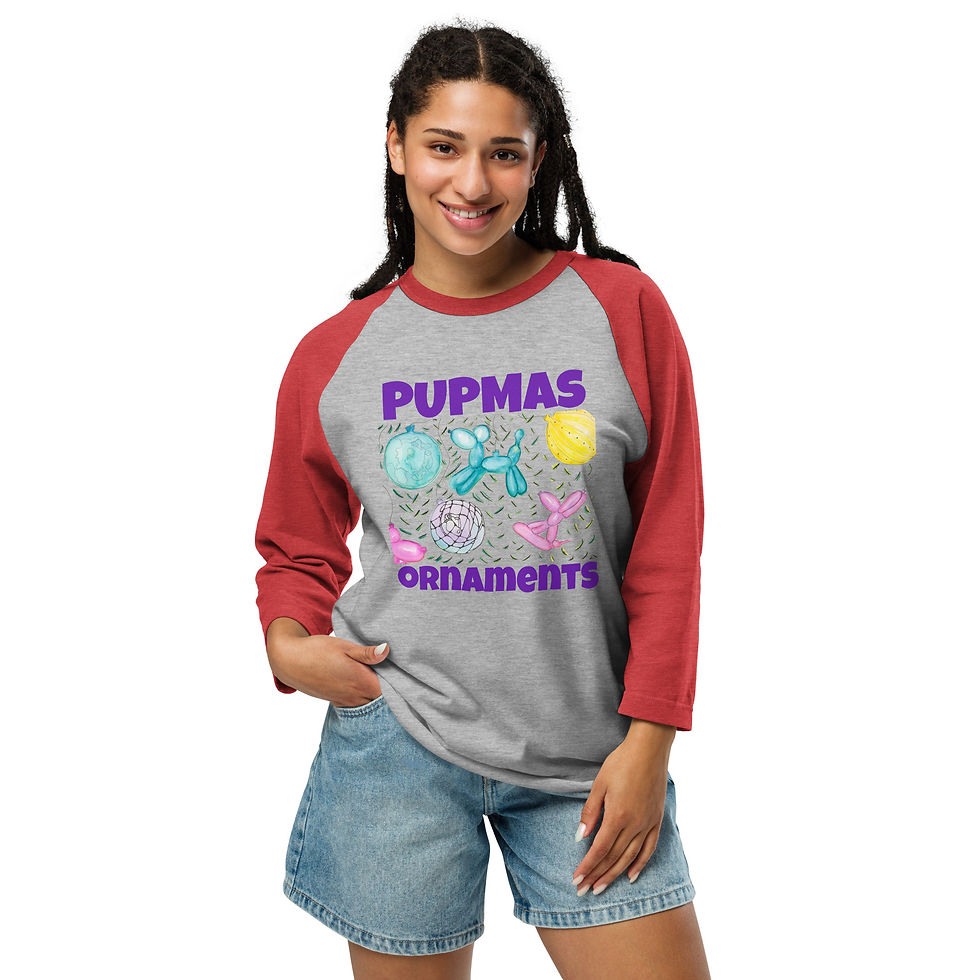 Thumbnail: "Pupmas Ornaments" 3/4 sleeve raglan shirt