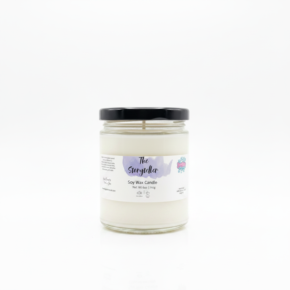 Storyteller Soy Candle - Relaxing Warm Vanilla & Sandalwood Non-Toxic Candle