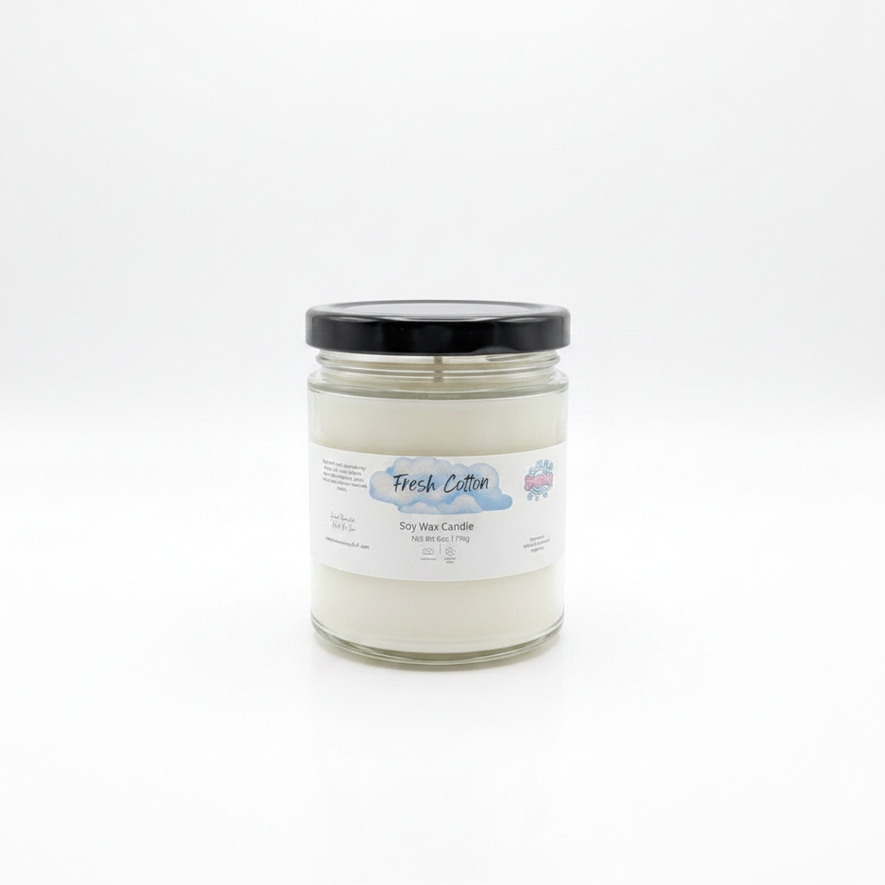 Fresh Cotton Spring Blooms Soy Candle - Clean Linen & Floral Non-Toxic Candle