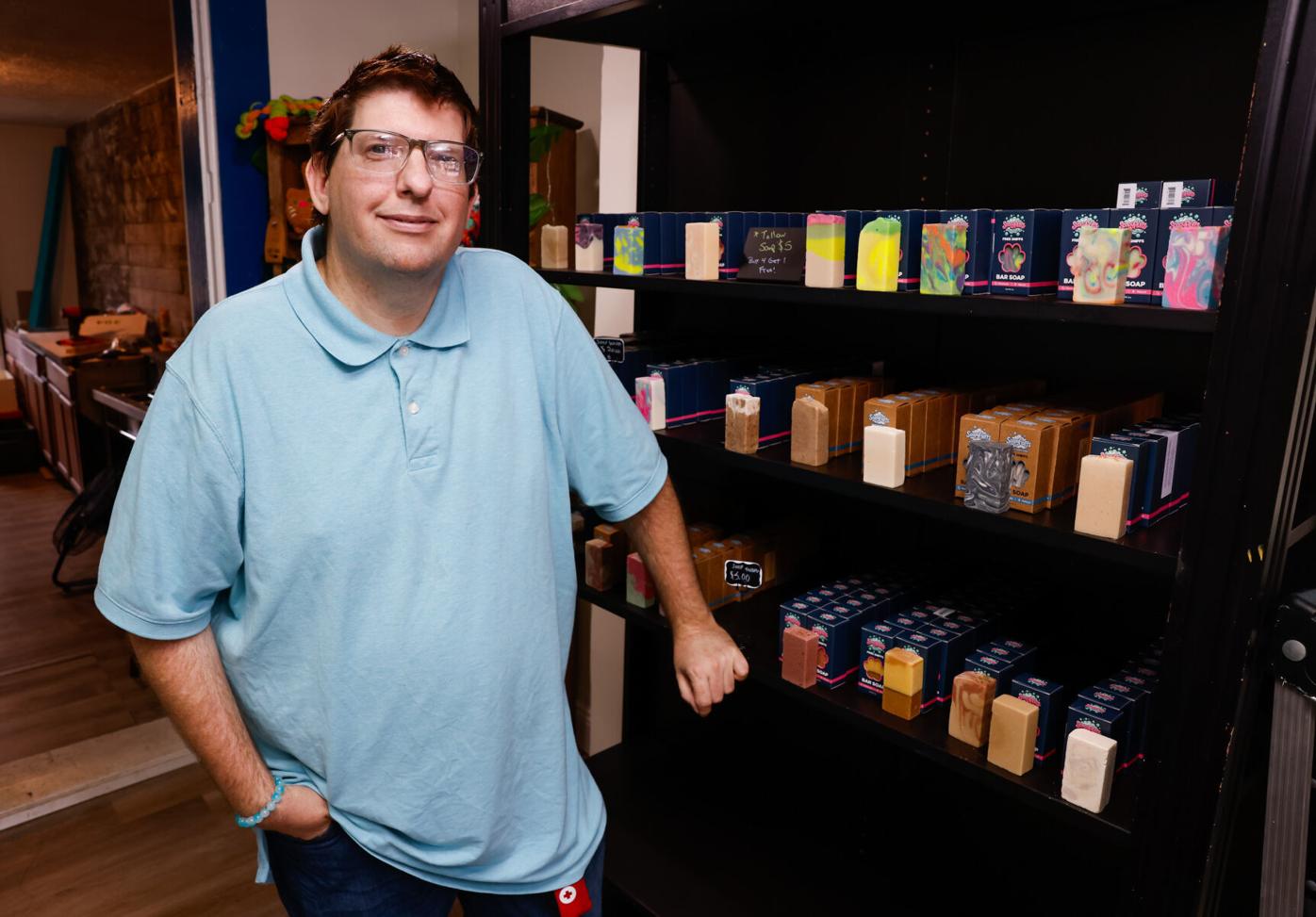 Inside the SoapyFluffs shop in Hamilton, Ohio