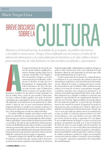 Breve discurso sobre la cultura