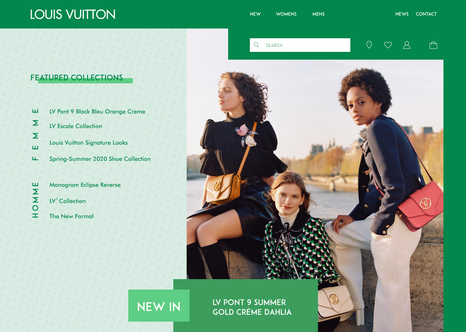 Homepage for Louis Vuitton