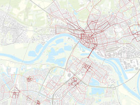 Une carte du réseau piétonnier d'une ville