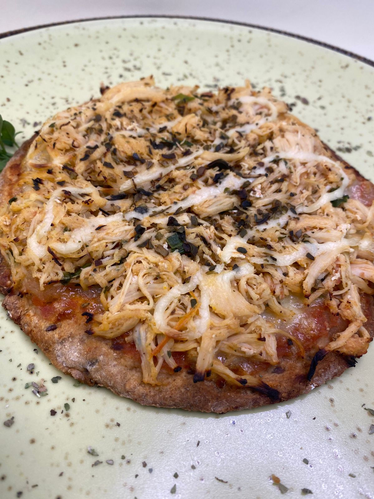 Pizza saudável de frango
