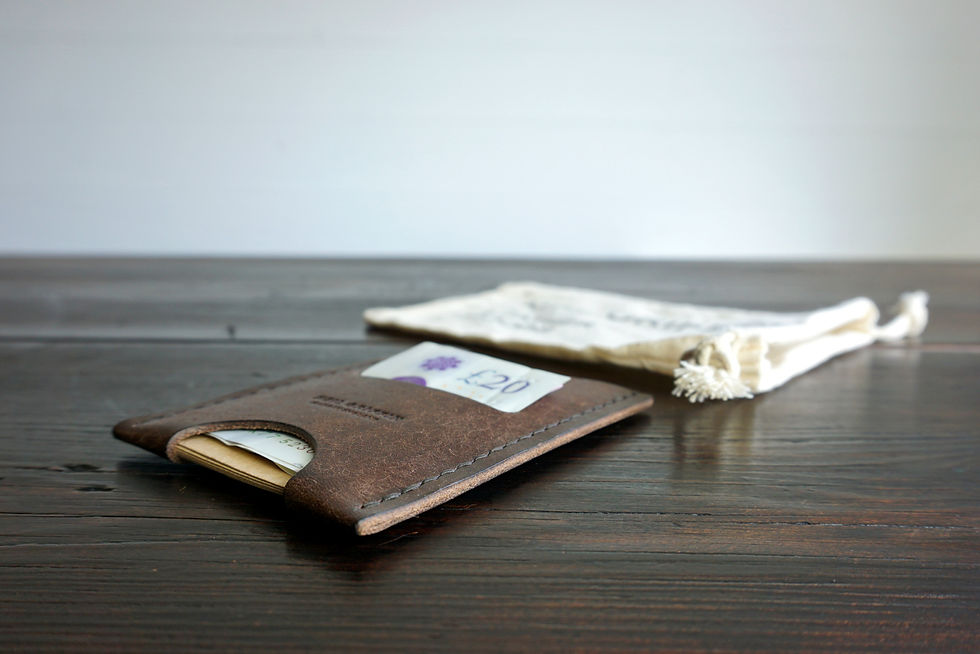 Thumbnail: handstitched handmade leather card holder