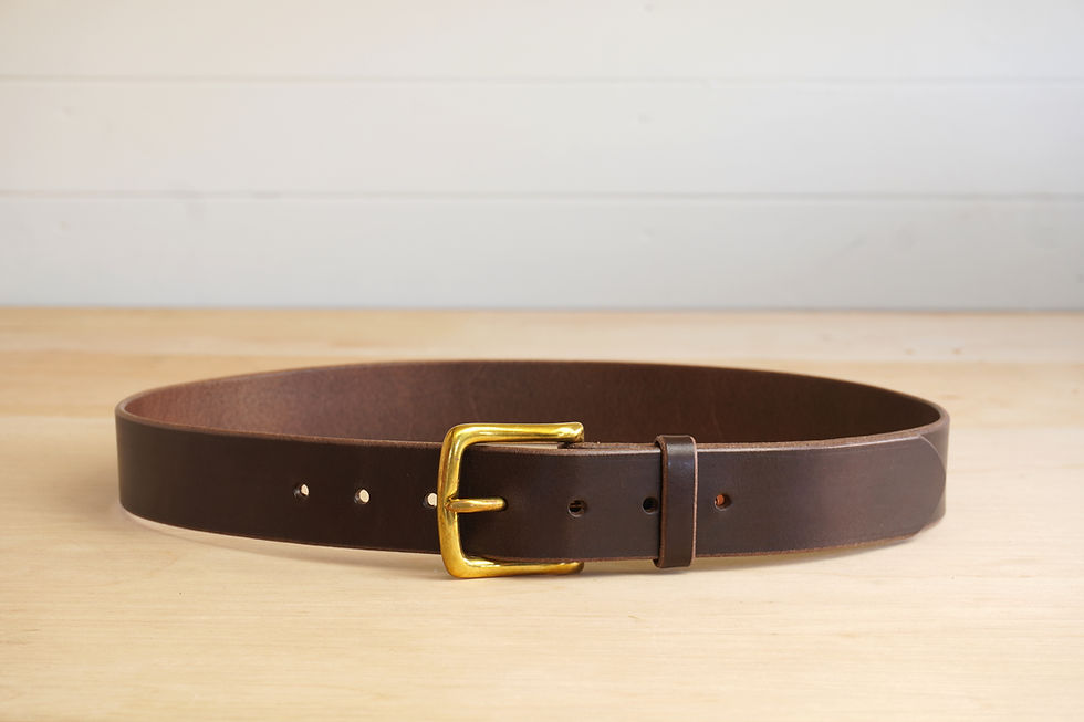 Thumbnail: Handmade leather belt. full grain, vegetable tanned.