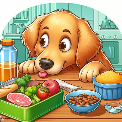 Como ensinar um golden retriever a não roubar comida da mesa?