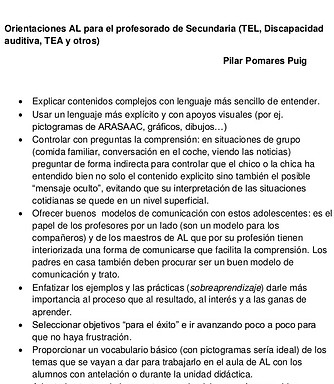 orientaciones profesorado secundaria Pil