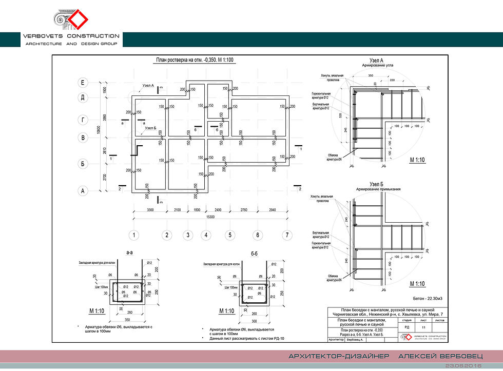 План ростверка