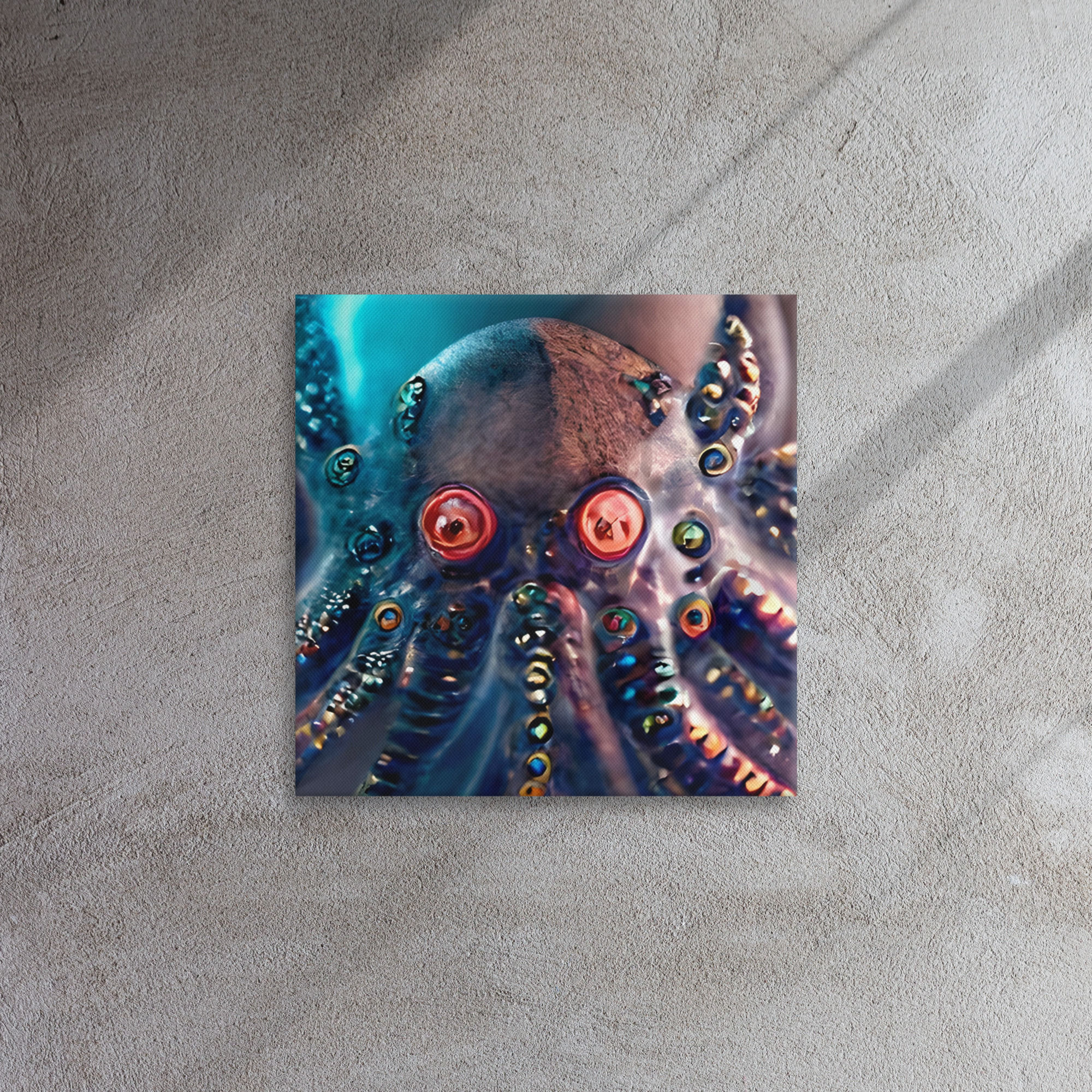 Cyborg Octopus Canvas 12"x12" and 16"x16"
