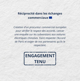 Engagement tenu !