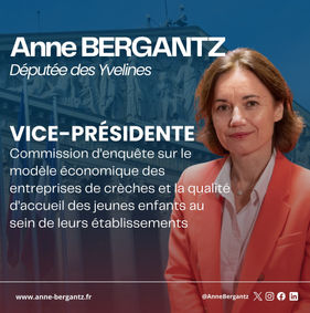 Nomination au poste de vice-présidente de la Commission d'enquête sur le modèle économique des crèches