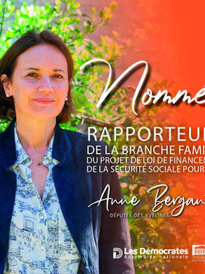 🟠 Politique familiale : nommée rapporteure de la branche Famille du PLFSS 2026