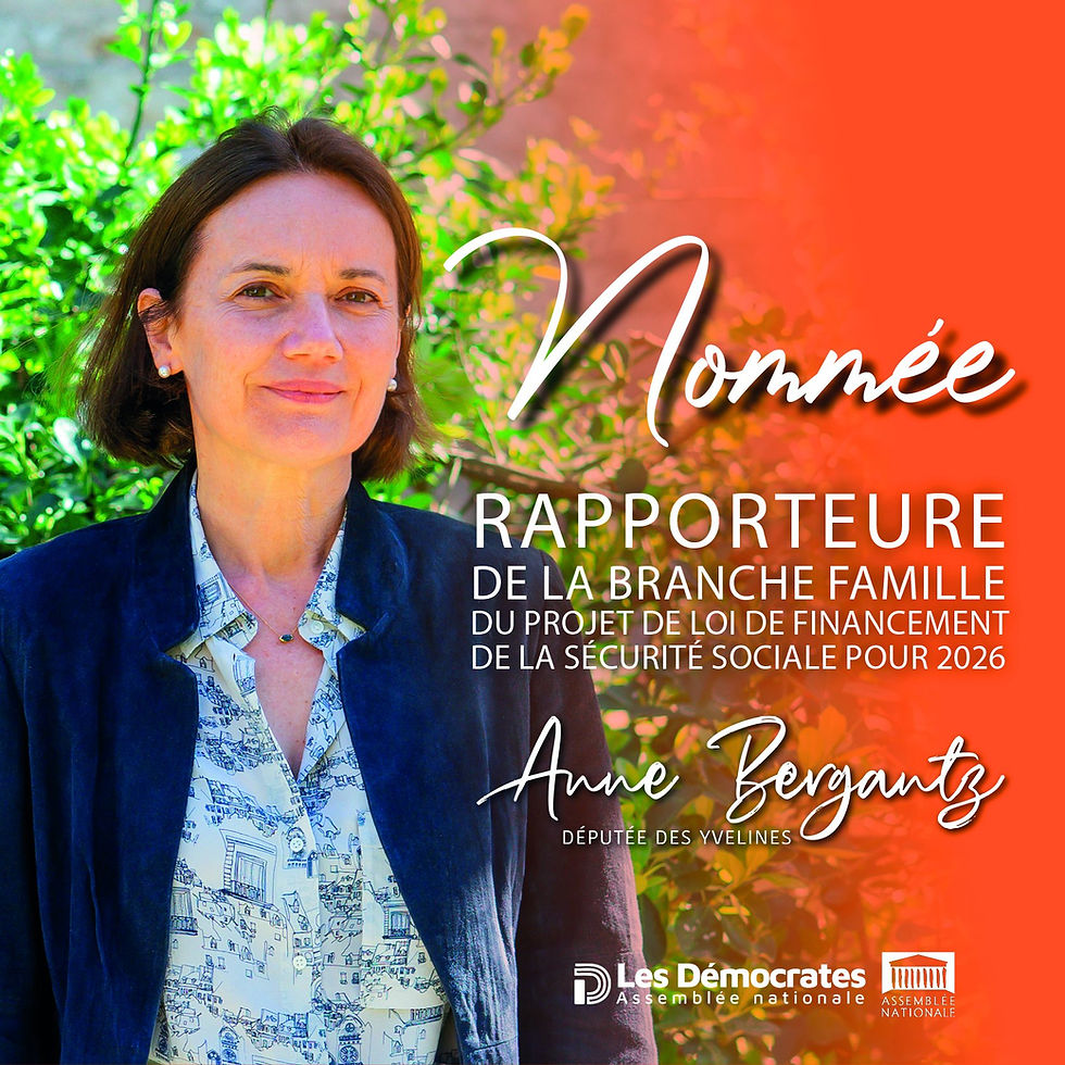 🟠 Politique familiale : nommée rapporteure de la branche Famille du PLFSS 2026