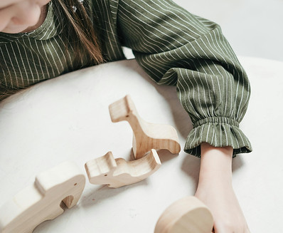 Child playing simple toys