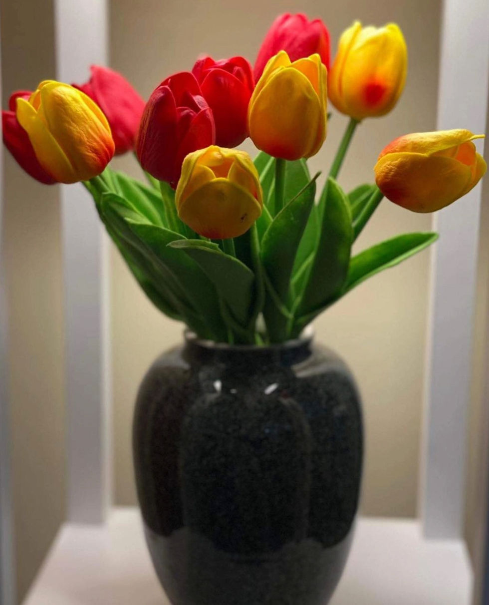 Tulips flowers on vase