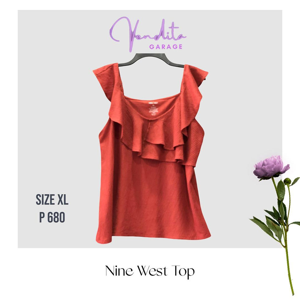 Nine West Orange Sleeveless Top