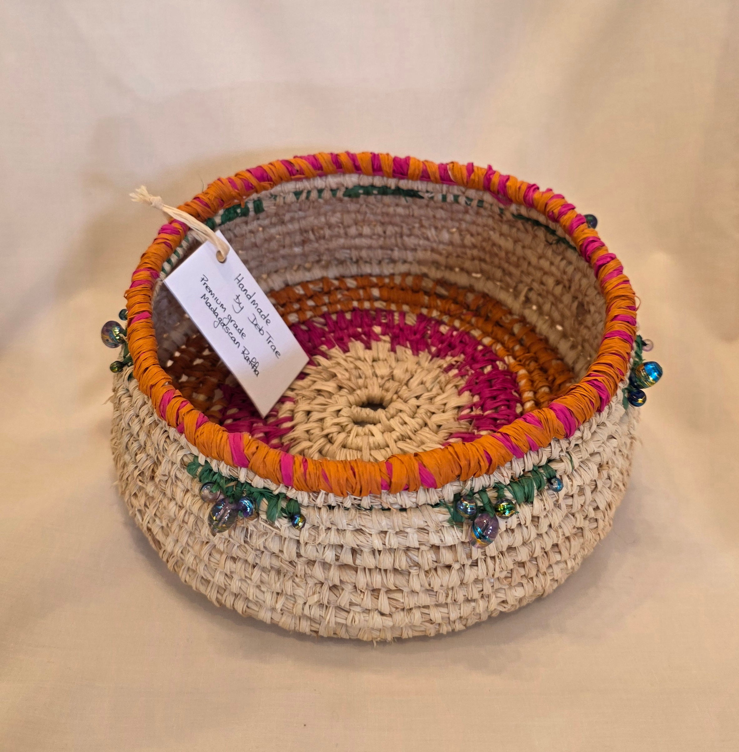 Beaded Raffia Bowl