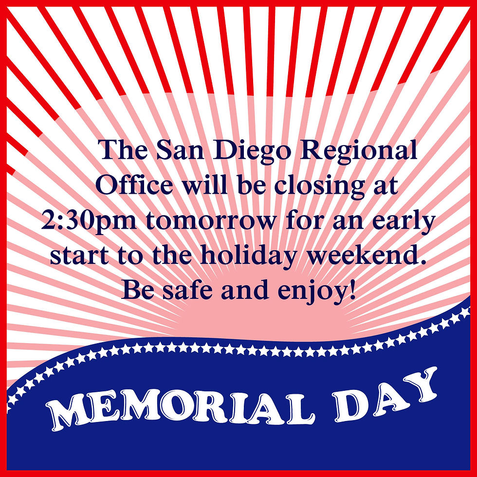 MEMORIAL DAY E-BLAST