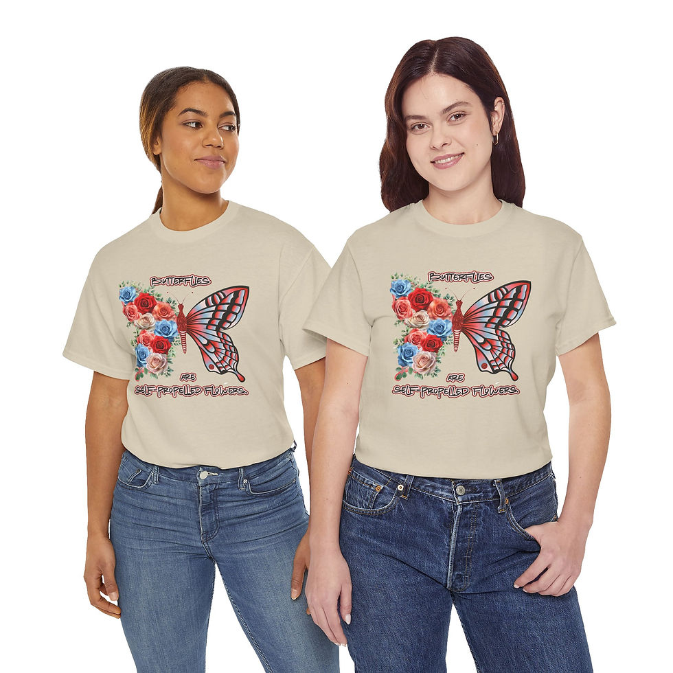 Thumbnail: Star Spangled Floral Butterfly Graphic T-Shirt