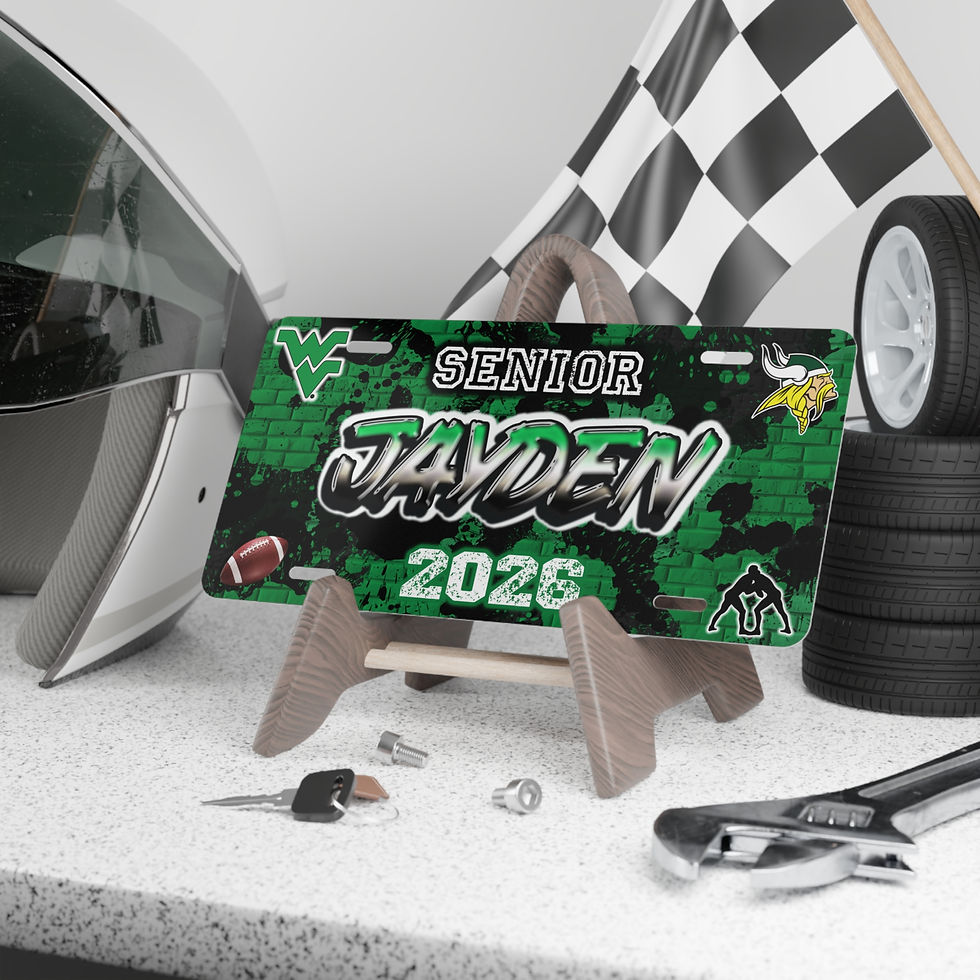 Thumbnail: SENIOR JAYDEN 2026 Personalized Vanity Plate wAirbrush Effect, Custom Car Decor with tools
