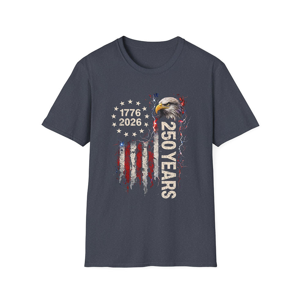 Thumbnail:  250 Years, 1776-2026 with Eagle  T-Shirt, Unisex Softstyle