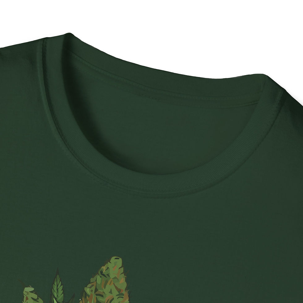 Thumbnail: Close-up of a green t-shirt collar, featuring intricate design patterns.