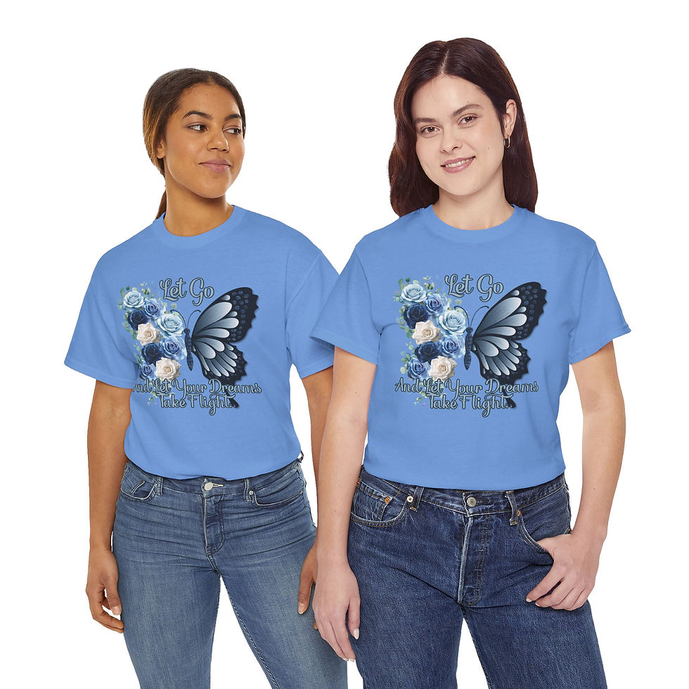Thumbnail: Butterfly Floral 'Let Go and Let Your Dreams Take Flight' T‑Shirt
