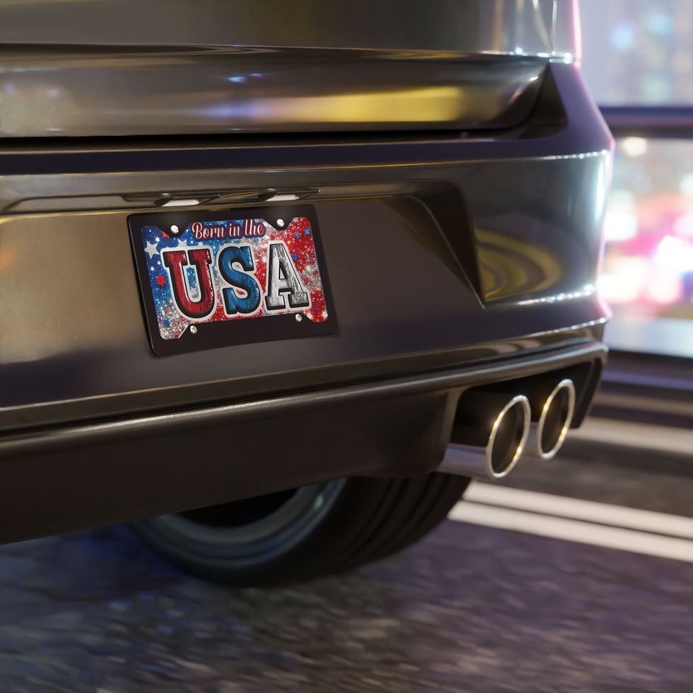 Thumbnail: Born in the USA License Plate - Patriotic Vanity Plate