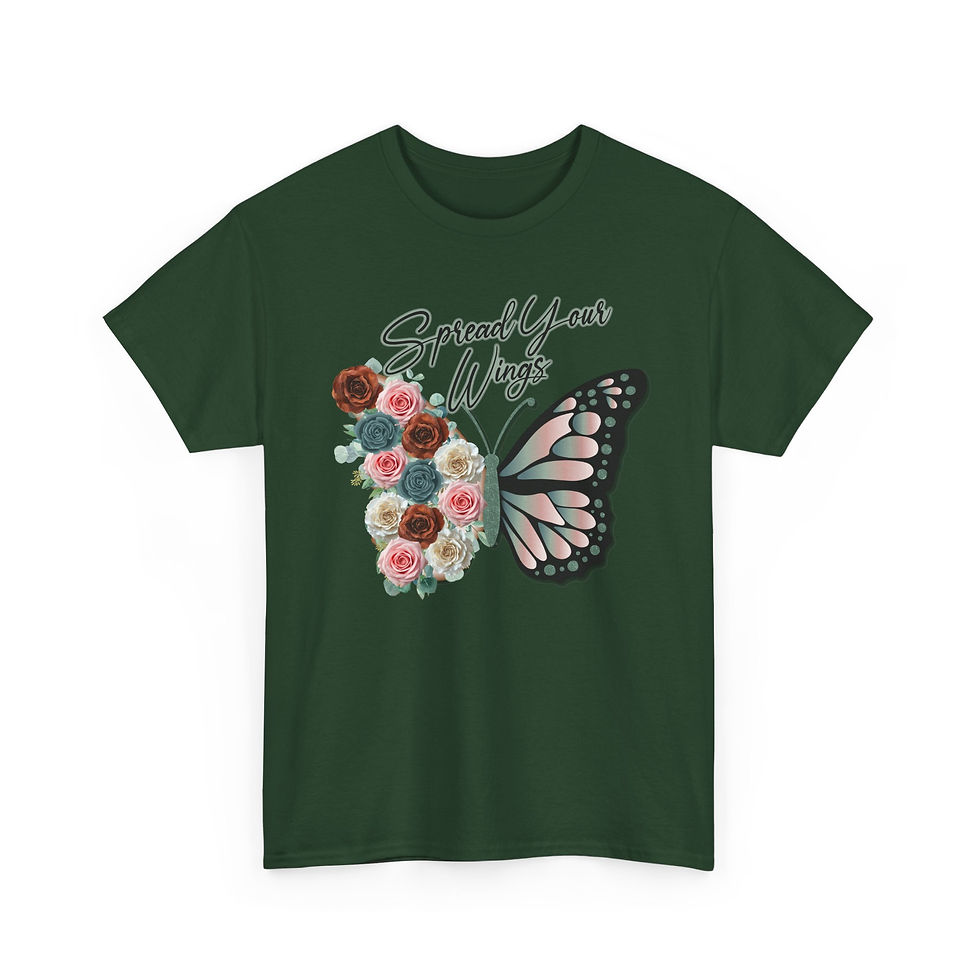 Thumbnail: Spread Your Wings Butterfly Floral Tee — Inspirational Women’s Graphic T-Shirt