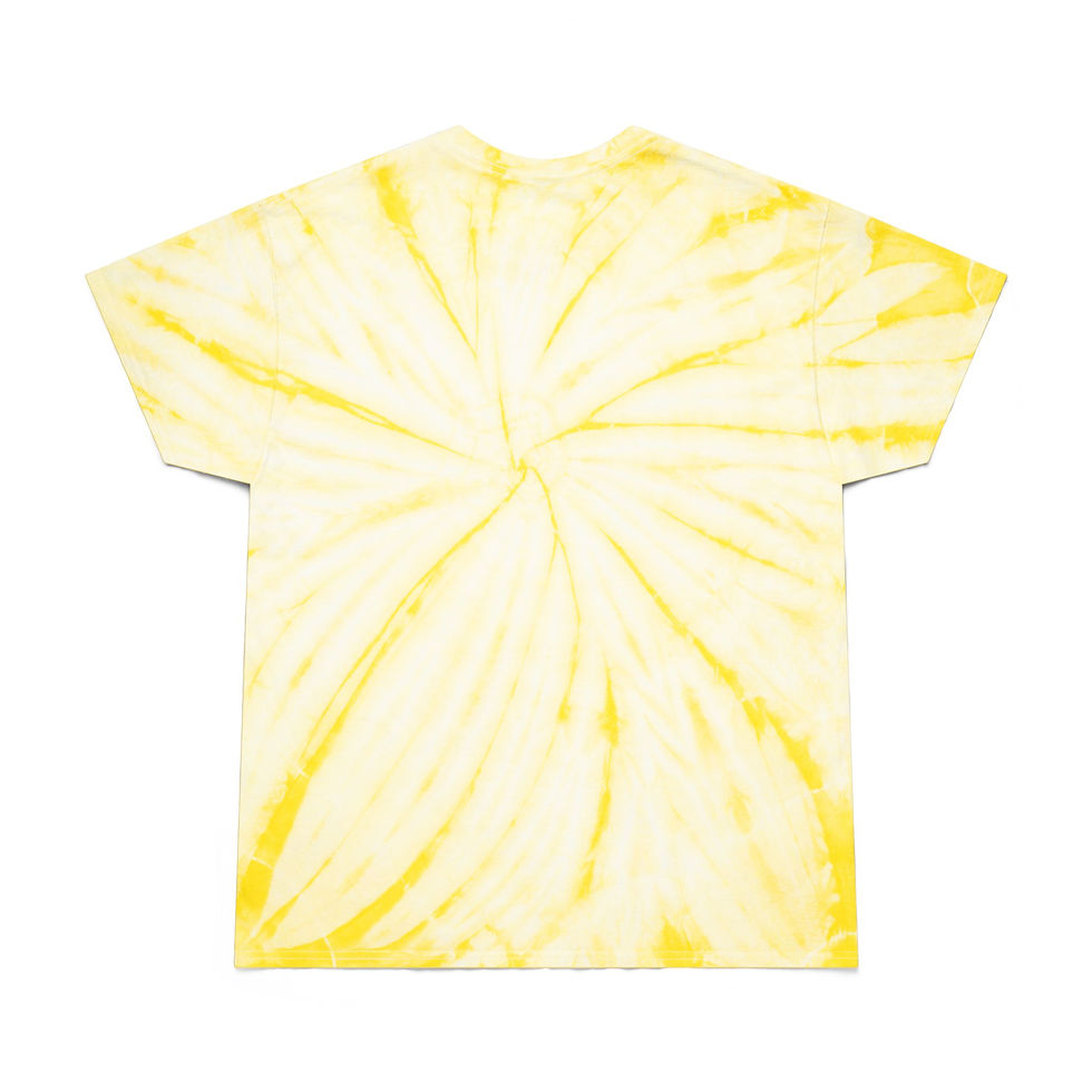 Thumbnail: Yellow tie-dye t-shirt isolated on white background, summer fashion, vacation top