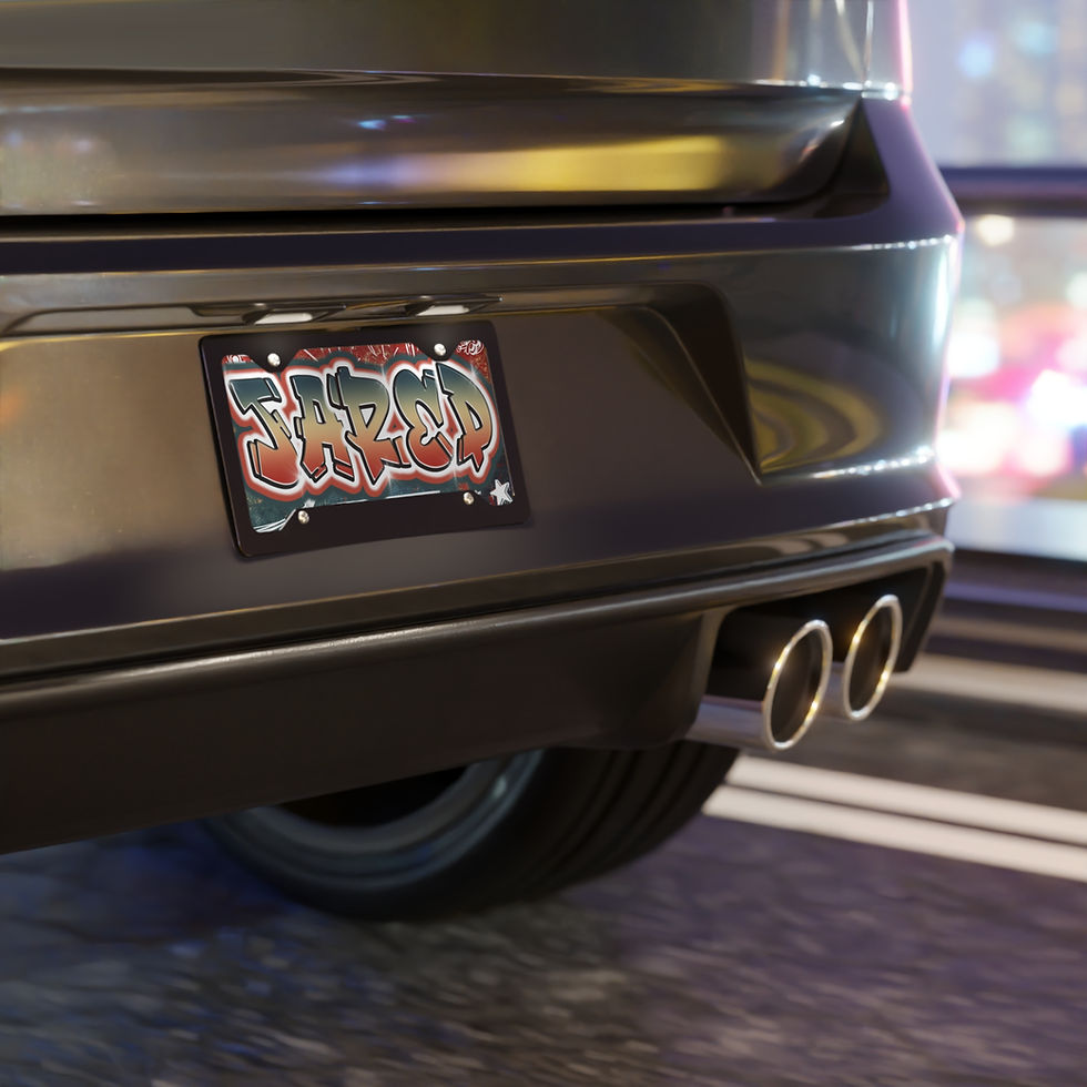 Thumbnail: JARED  Personalized Vanity Plate wAirbrush Effect, Custom Car Decor