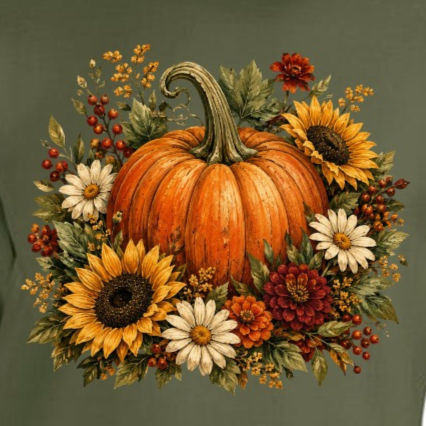 Autumn Bouquet Sweatshirt Printed in USA |Gildan 18000