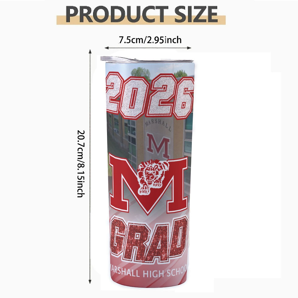 Thumbnail: 20OZ Straight Cup With Sliding Lid Marshall IL HS GRAD