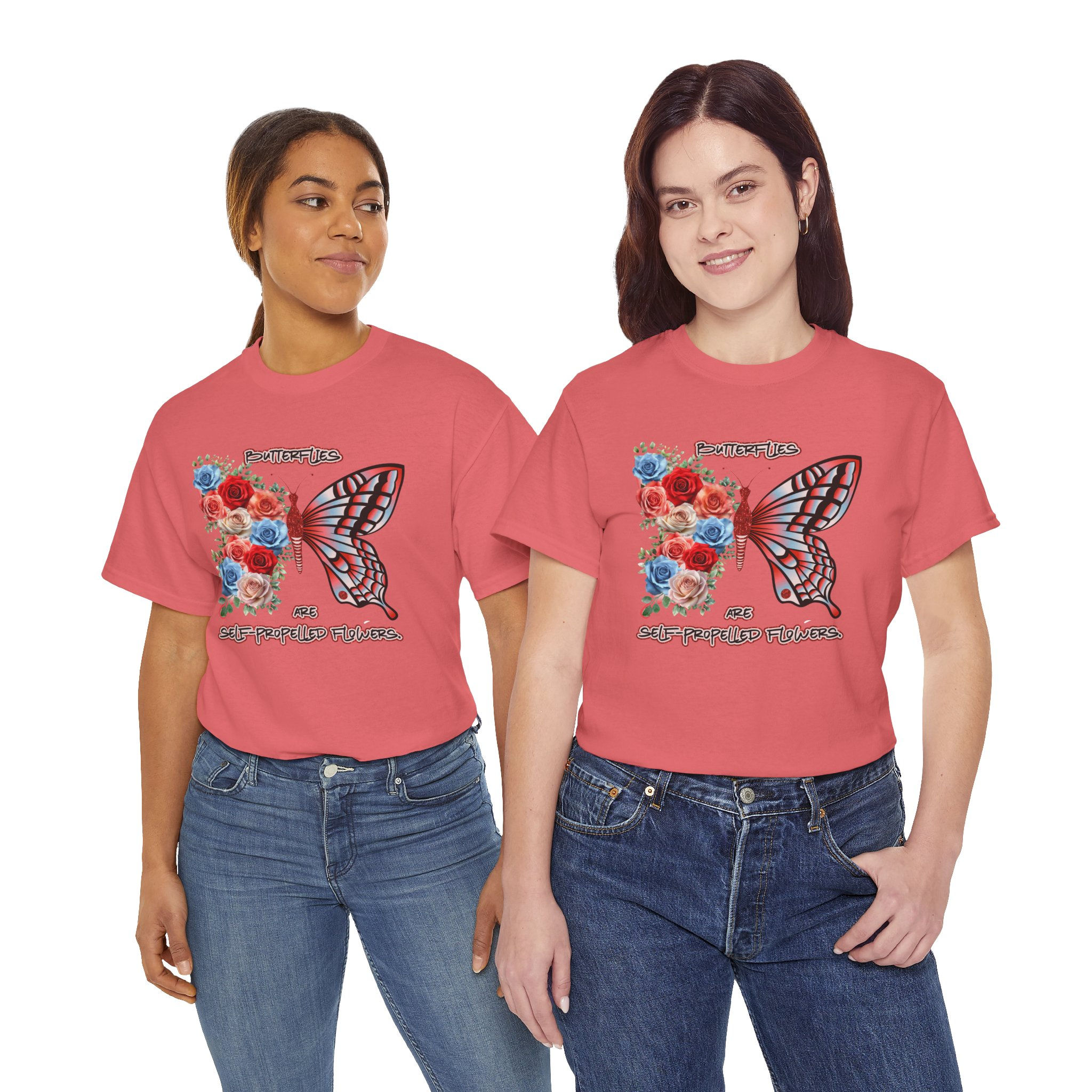 Star Spangled Floral Butterfly Graphic T-Shirt