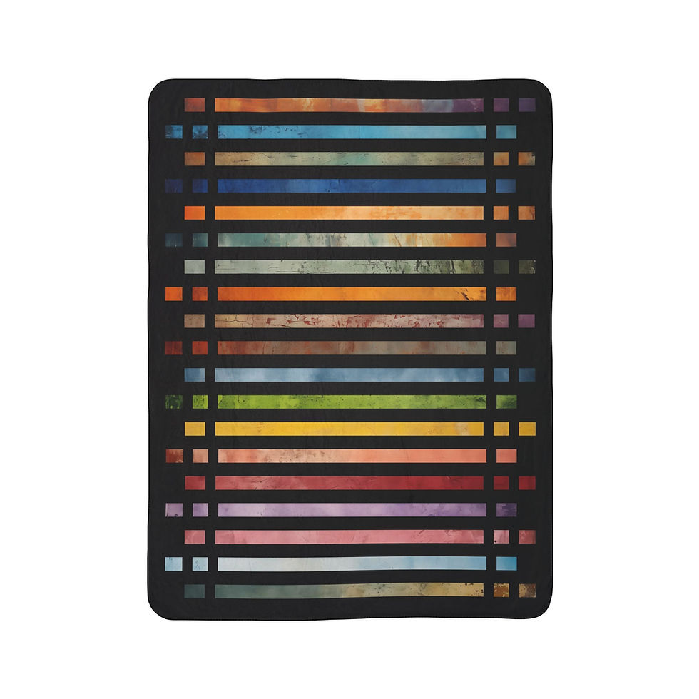 Colorful striped blanket Pink Brown Boho Diamond - Fleece Sherpa Blanket on white background.