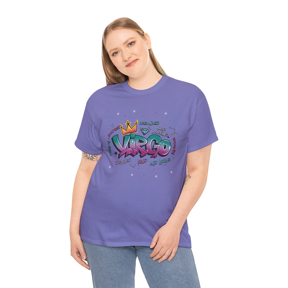 Thumbnail: Woman in purple Virgo shirt with text and crown graphic smiling.