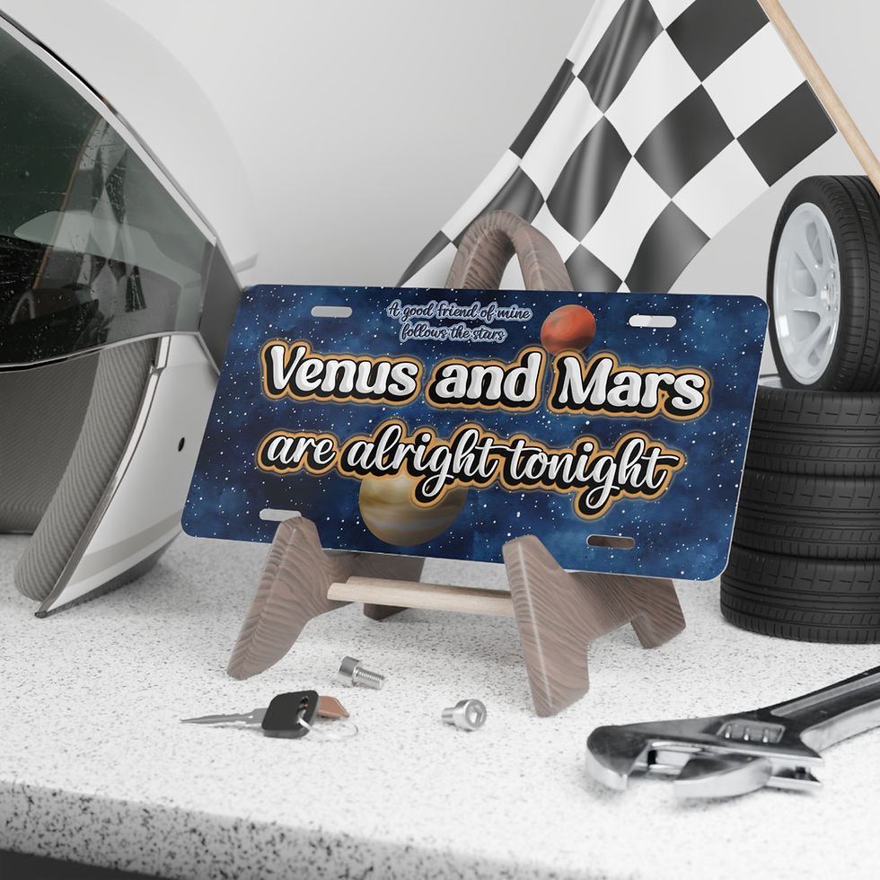 Thumbnail: "Venus and Mars Are Alright Tonight" Space Vanity Plate